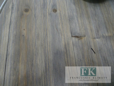 STOLIK METALOWY Z DREWNIANYM BLATEM 77 cm