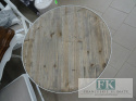 STOLIK METALOWY Z DREWNIANYM BLATEM 77 cm