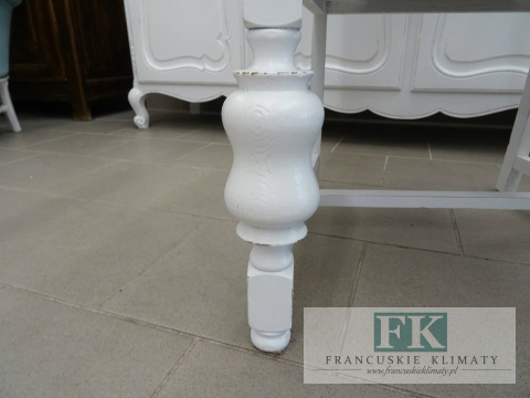 FOTEL dąb biel shabby zgaszony beż tkany