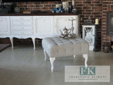 FRANCJA STOLIK KAWOWY / PUF , 75 X 75 cm , głęboko pikowany shabby prowansja FRANCJA STOLIK KAWOWY / PUF , 75 X 75 cm , głęboko pikowany shabby prowansja