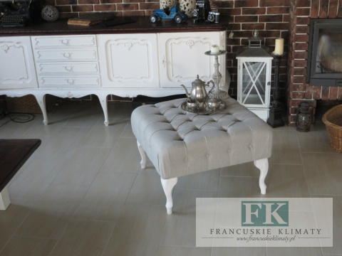 FRANCJA STOLIK KAWOWY / PUF , 75 X 75 cm , głęboko pikowany shabby prowansja FRANCJA STOLIK KAWOWY / PUF , 75 X 75 cm , głęboko pikowany shabby prowansja