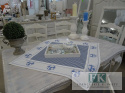 BIEŻNIK SERWETA NIEBIESKIE SERCA 85X85 PROWANSJA SHABBY CHIC VINTAGE LOFT
