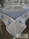 BIEŻNIK SERWETA NIEBIESKIE SERCA 85X85 PROWANSJA SHABBY CHIC VINTAGE LOFT