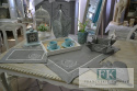 BIEŻNIK SERWETKA SZARE SERCE 85X85 PROWANSJA SHABBY CHIC VINTAGE LOFT