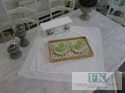 BIEŻNIK SERWETKA Z KORONKĄ LAURA 70X70 BIAŁA PROWANSJA SHABBY CHIC VINTAGE LOFT