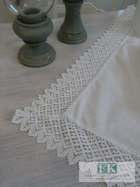 BIEŻNIK SERWETKA Z KORONKĄ LAURA 70X70 BIAŁA PROWANSJA SHABBY CHIC VINTAGE LOFT BIEŻNIK SERWETKA Z KORONKĄ LAURA 70X70 BIAŁA PROWANSJA SHABBY CHIC VINTAGE LOFT