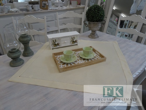 BIEŻNIK SERWETKA SECRET 80X80 BEŻOWY PROWANSJA SHABBY CHIC VINTAGE LOFT