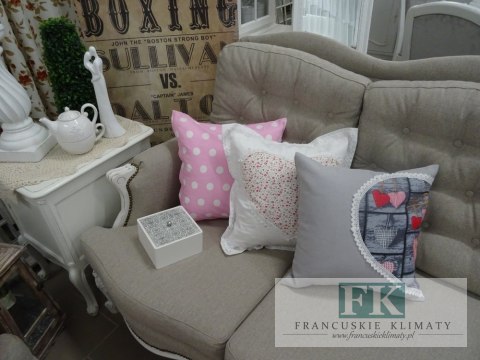 KŁ. POSZEWKA DEKORACYJNA PINK 40X40 SHABBY , PROWANSJA , VINTAGE