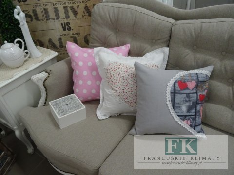 KŁ. POSZEWKA DEKORACYJNA PINK 40X40 SHABBY , PROWANSJA , VINTAGE