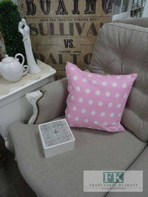 KŁ. POSZEWKA DEKORACYJNA PINK 40X40 SHABBY , PROWANSJA , VINTAGE