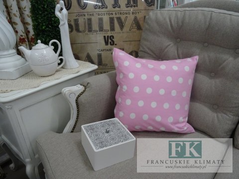KŁ. POSZEWKA DEKORACYJNA PINK 40X40 SHABBY , PROWANSJA , VINTAGE