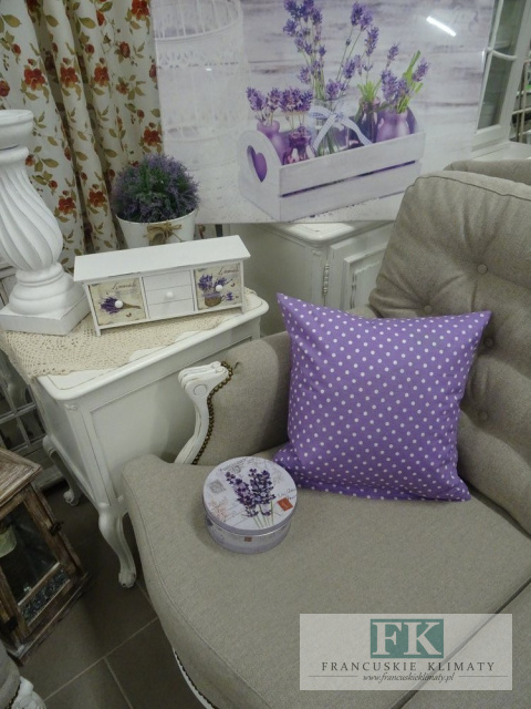 KŁ. POSZEWKA DEKORACYJNA VIOLET 40X40 SHABBY , PROWANSJA , VINTAGE