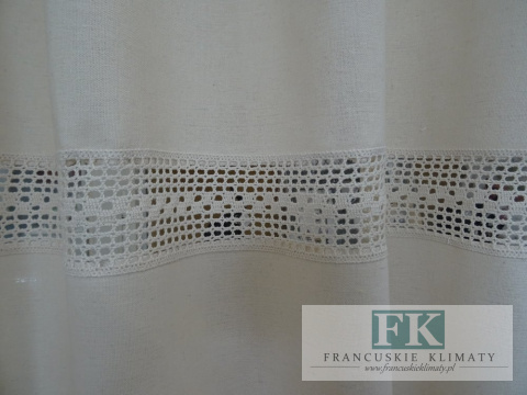 ZAZDROSTKA SZYDEŁKOWA SZELKI 80X250 KREMOWA WYRÓB RĘCZNY FRĘDZLE BAWEŁNA