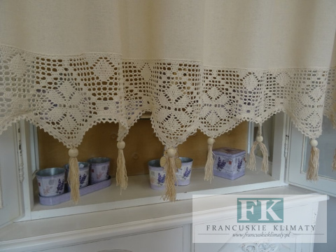 ZAZDROSTKA SZYDEŁKOWA SZELKI 80X250 KREMOWA WYRÓB RĘCZNY FRĘDZLE BAWEŁNA