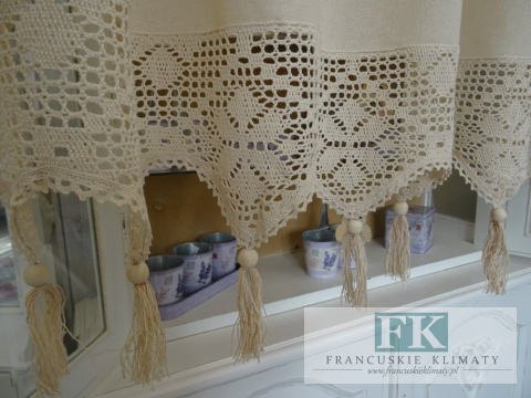 ZAZDROSTKA SZYDEŁKOWA SZELKI 80X250 KREMOWA WYRÓB RĘCZNY FRĘDZLE BAWEŁNA