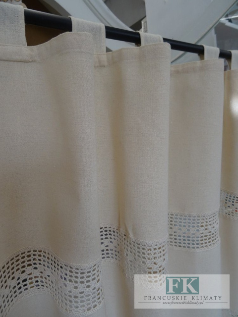 ZAZDROSTKA SZYDEŁKOWA SZELKI 80X250 KREMOWA WYRÓB RĘCZNY FRĘDZLE BAWEŁNA