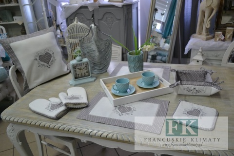 KOSZYK NA PIECZYWO BIAŁE SERCE PROWANSJA SHABBY CHIC VITAGE