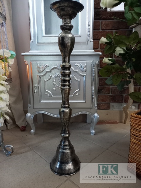 METALOWY ŚWIECZNIK STYLIZOWANY 68 cm