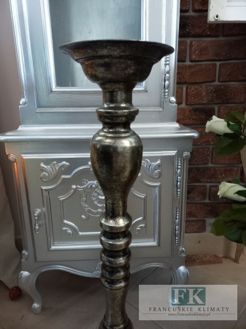 METALOWY ŚWIECZNIK STYLIZOWANY 68 cm