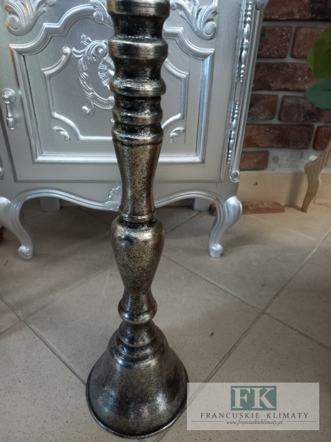 METALOWY ŚWIECZNIK STYLIZOWANY 68 cm