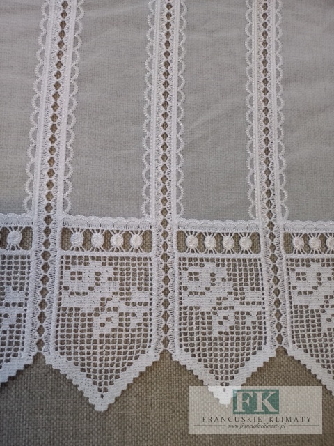 ZAZDROSTKA WITRAŻ 156 x 60 cm BATYST GIPIURA HAFT BIEL