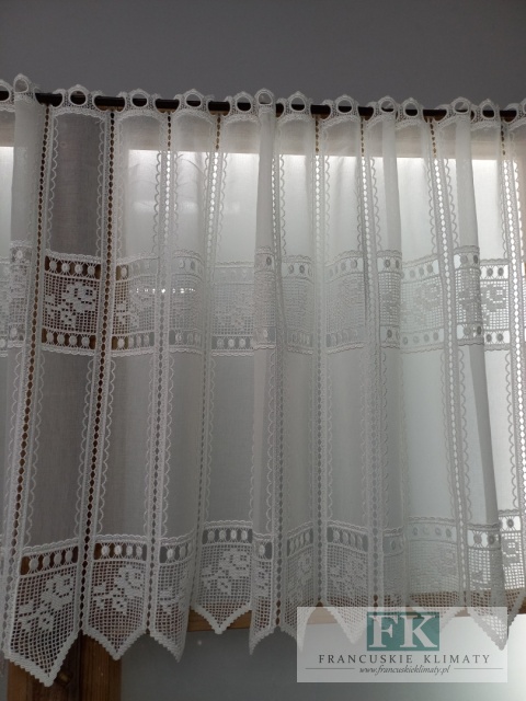 ZAZDROSTKA WITRAŻ 196 x 60 cm BATYST GIPIURA HAFT