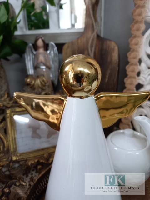 ANIOŁ ZŁOTE SKRZYDŁA ANIOŁEK WYS 24 CM