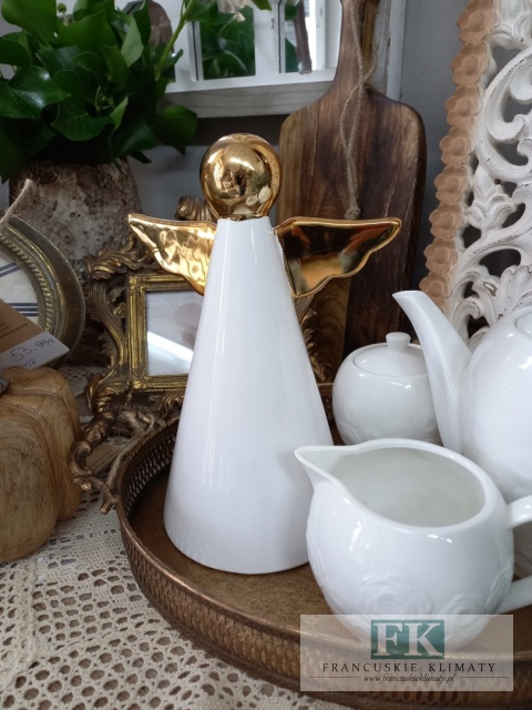 ANIOŁ ZŁOTE SKRZYDŁA ANIOŁEK WYS 24 CM