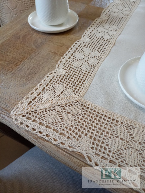 BIEŻNIK NICIANY BAWEŁNO SZYDEŁKO 60/120 naturalny