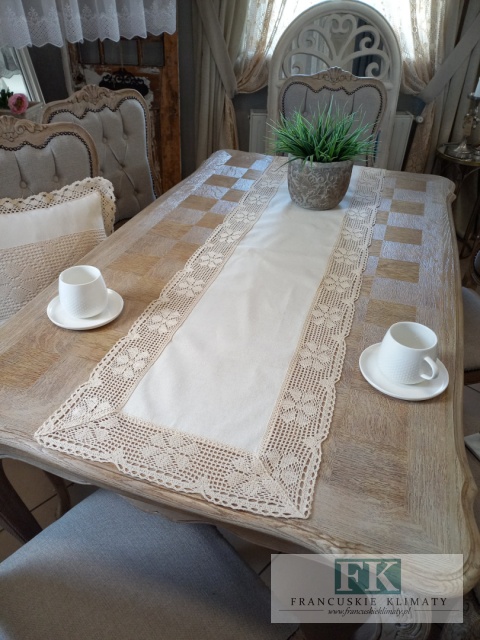 BIEŻNIK NICIANY BAWEŁNO SZYDEŁKO 60/120 naturalny