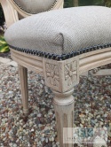 *FRANCUSKIE KRZESŁO MEDALION LUDWIK tkany zgaszony beż
