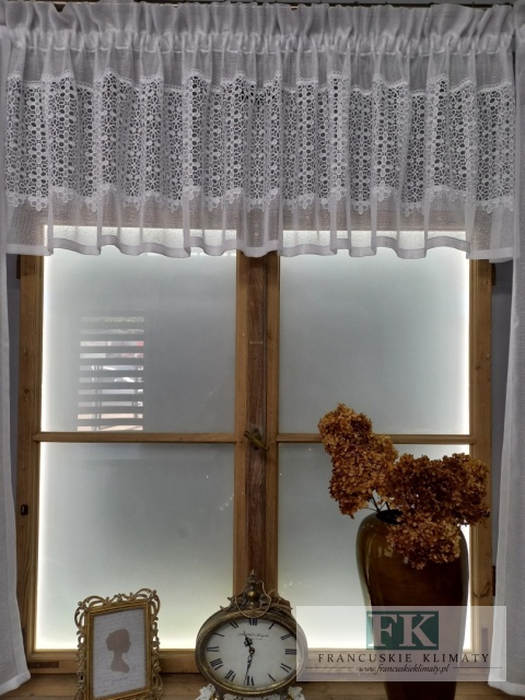 KOMPLET , KPL LAMBREKIN SZEROKA GIPIURA 300/55 CM WYSOKOŚĆ , BOKI 130/160 WYSOKOŚĆ,