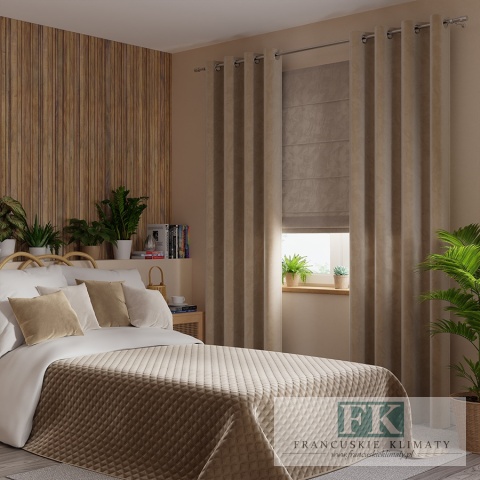 NARZUTA VELVET 220/240 PIKOWNA , CIEMNY BEŻ