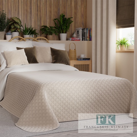 NARZUTA VELVET 220/240 PIKOWNA , krem