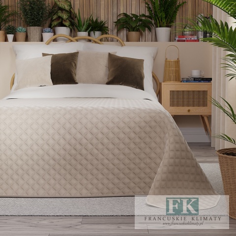 NARZUTA VELVET 220/240 PIKOWNA , krem