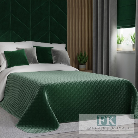 NARZUTA VELVET 220/240 PIKOWNA , butelkowa ciemna zieleń