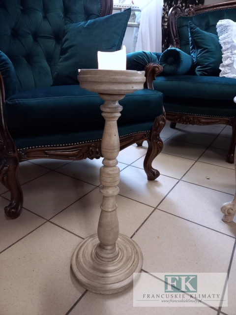 postument 54 cm drewno ŚWIECZNIK / KWIETNIK antyczne drewno