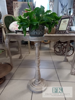 postument 54 cm drewno ŚWIECZNIK / KWIETNIK antyczne drewno