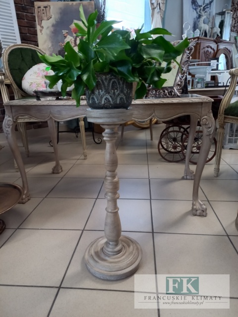 postument 54 cm drewno ŚWIECZNIK / KWIETNIK antyczne drewno