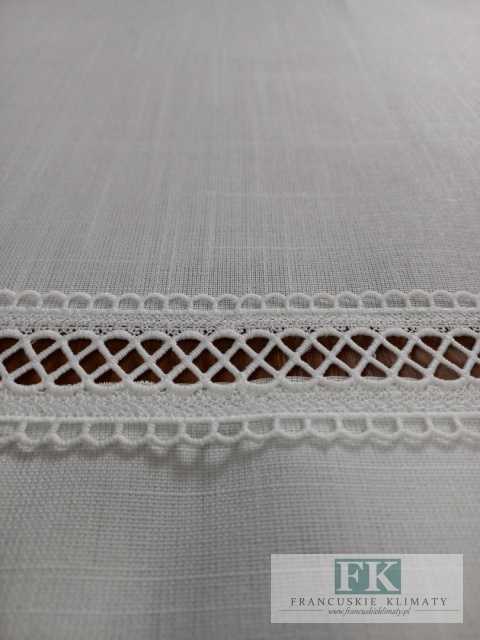 BIEŻNIK DEKORACYJNY 50X100 haft mereżka PROWANSJA SHABBY CHIC VINTAGE LOFT