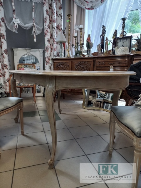 FRANCUSKI STÓŁ rozkł. OWAL antyczne drewno