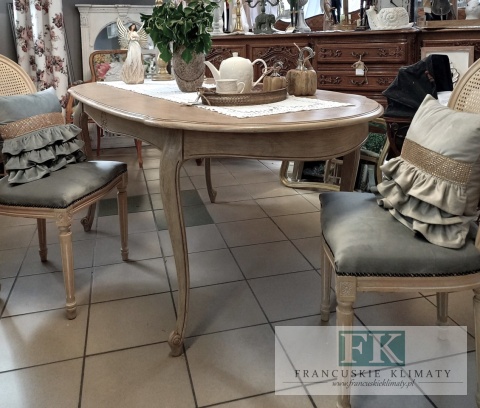 FRANCUSKI STÓŁ rozkł. OWAL antyczne drewno