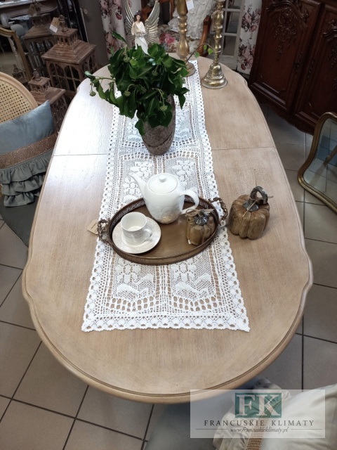 FRANCUSKI STÓŁ rozkł. OWAL antyczne drewno