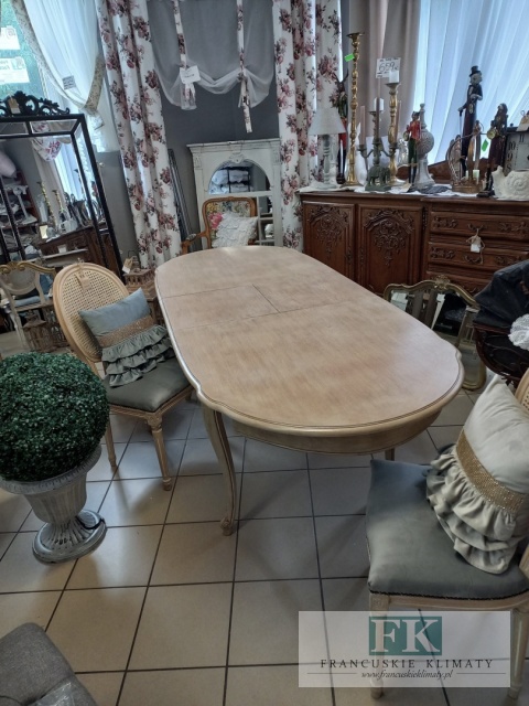 FRANCUSKI STÓŁ rozkł. OWAL antyczne drewno