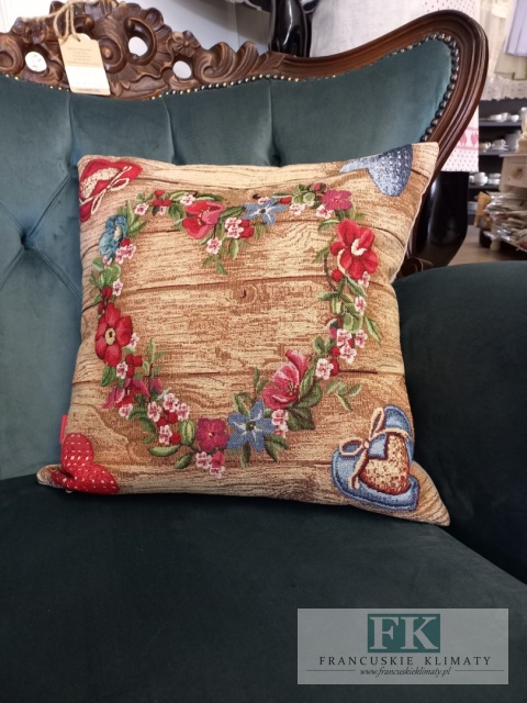 POSZEWKA DEKORACYJNA GOBELIN 45/45 CM SERCE