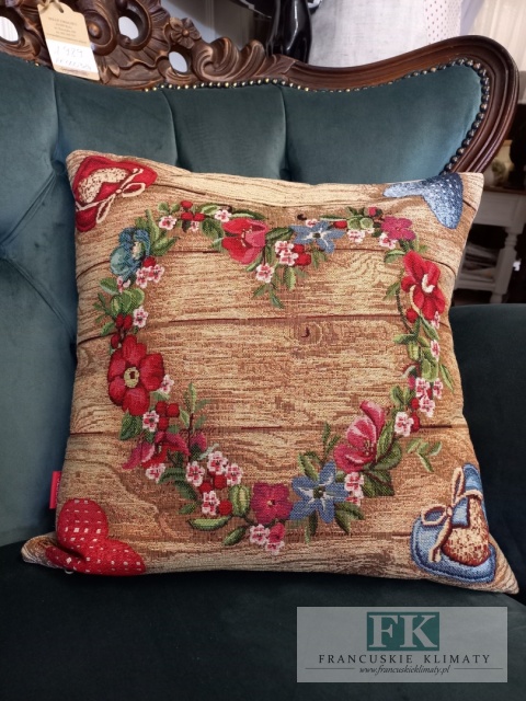 POSZEWKA DEKORACYJNA GOBELIN 45/45 CM SERCE