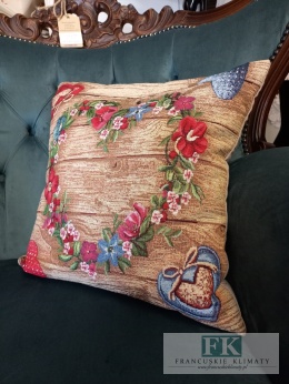 POSZEWKA DEKORACYJNA GOBELIN 45/45 CM SERCE