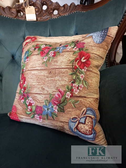 POSZEWKA DEKORACYJNA GOBELIN 45/45 CM SERCE