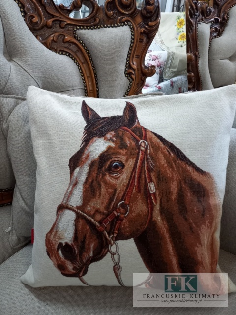 POSZEWKA DEKORACYJNA GOBELIN 45/45 CM KOŃ