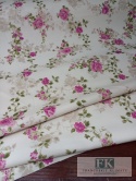 ! TKANINA MATERIAŁ KWIATY 160 szer "RÓŻYCZKI" KWIATY PROWANSJA , SHABBY